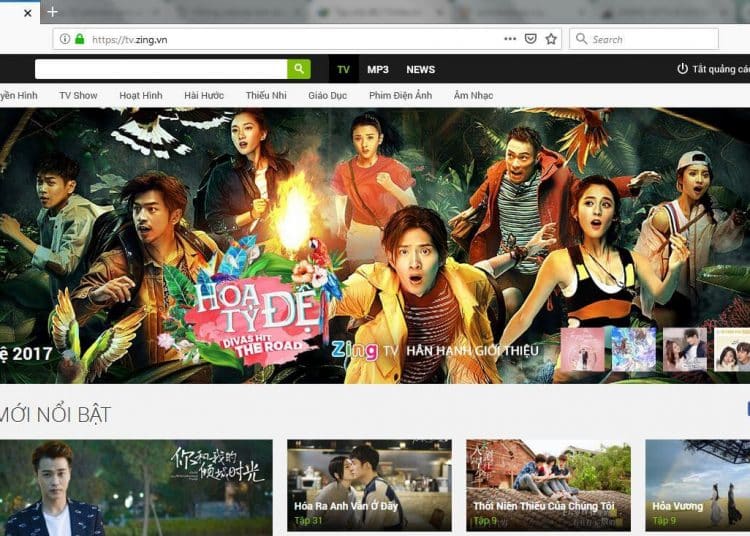 Trang web xem anime Tv.zing.vn