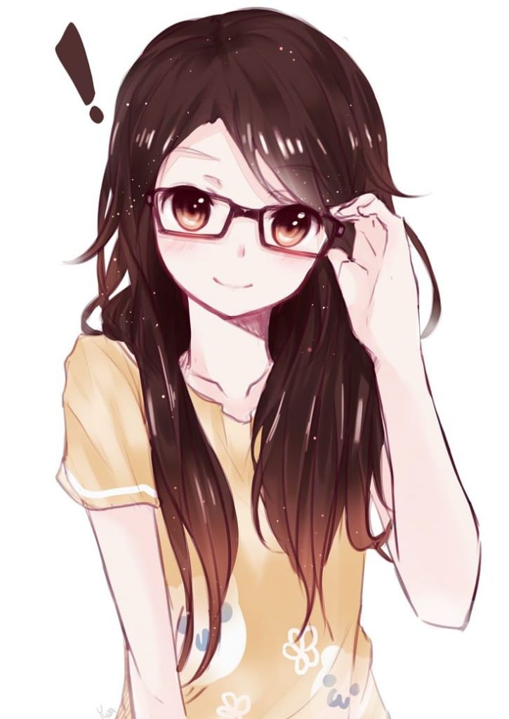 Ảnh 1: Anime nữ đeo kính luôn tạo nên một nét nổi bật vô cùng quyến rũ cho các cô gái